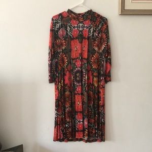 Free People A line floral red dress